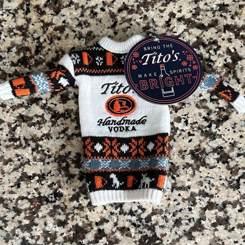 Tito's Handmade Vodka Sweater bottle cover